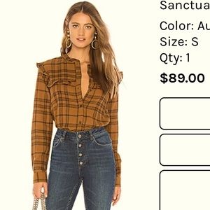 Hill St Ruffle Yoke Shirt - Small by Sanctuary Like New worn once